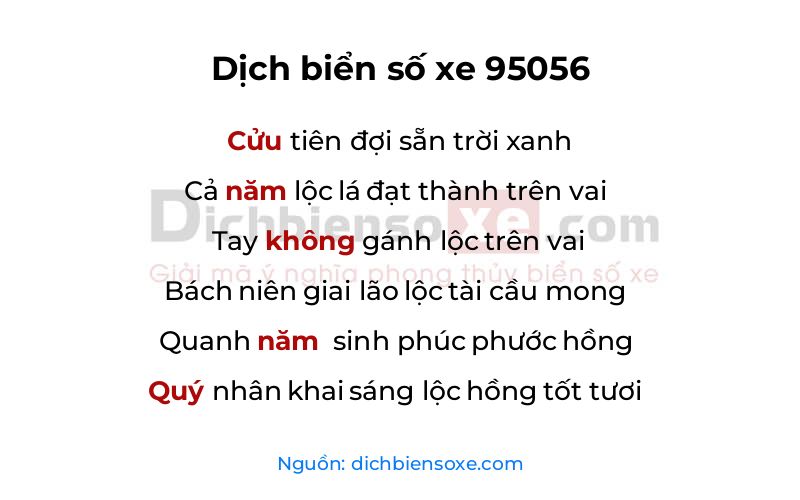 Dịch thơ biển số 95056