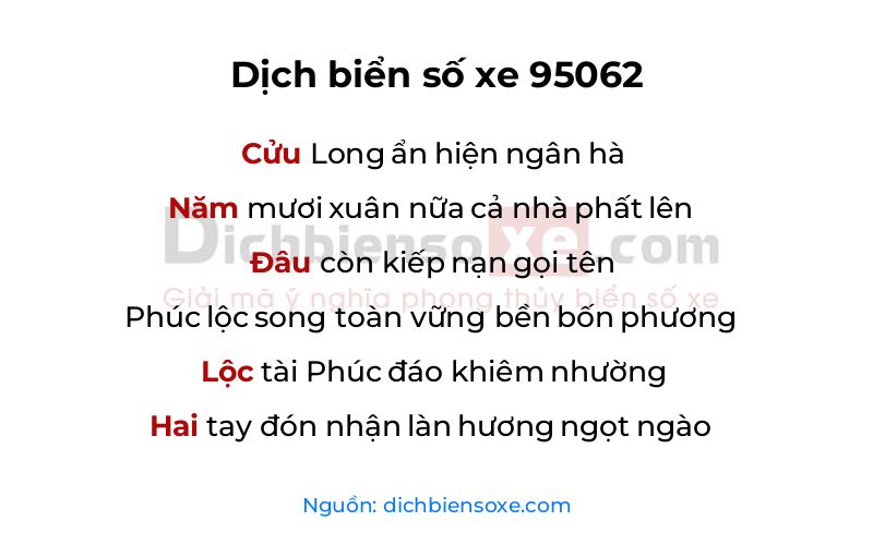 Dịch thơ biển số 95062