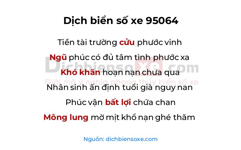 Dịch thơ biển số 95064