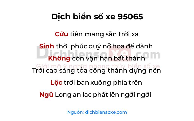 Dịch thơ biển số 95065