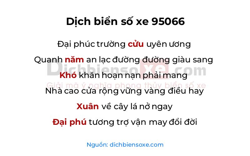 Dịch thơ biển số 95066