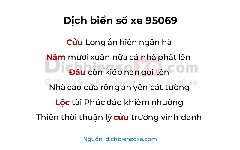 Dịch thơ biển số 95069