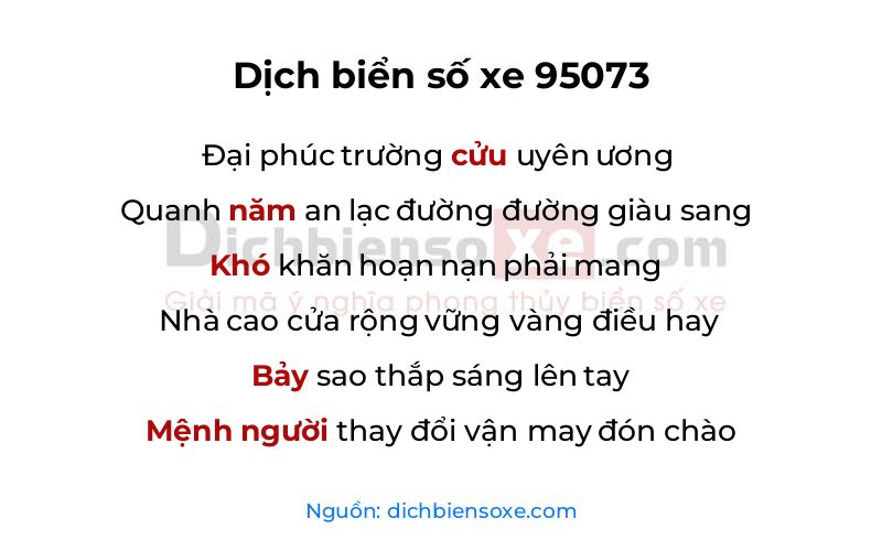 Dịch thơ biển số 95073