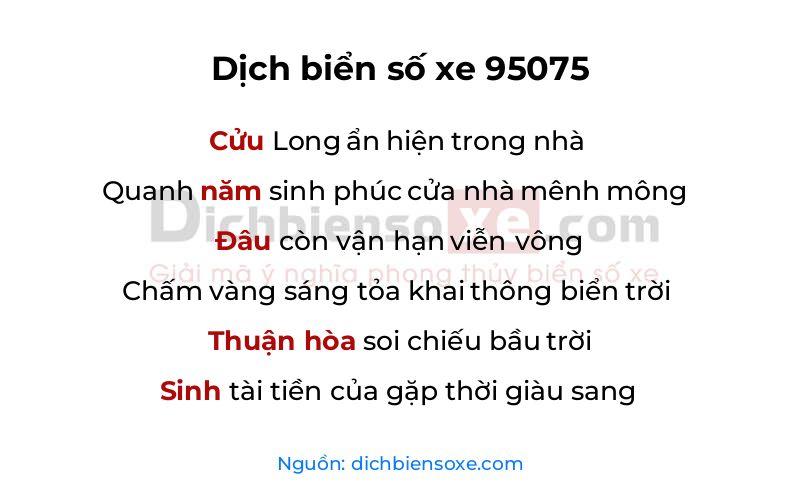 Dịch thơ biển số 95075