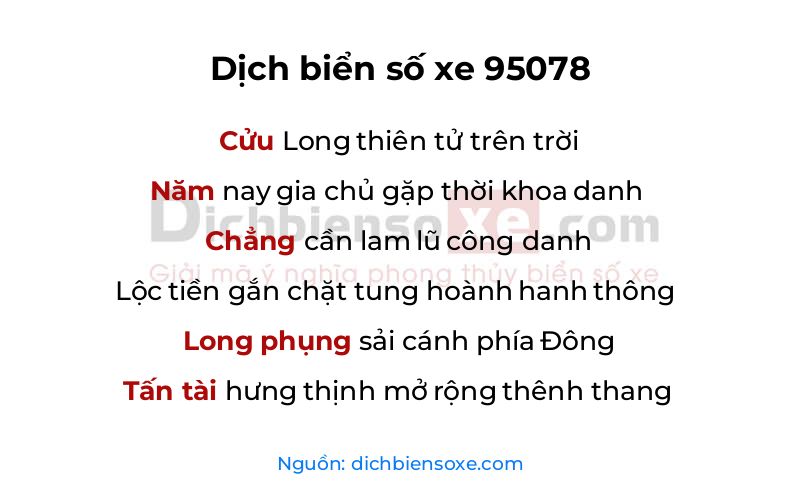 Dịch thơ biển số 95078