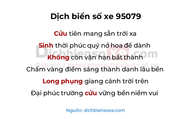 Dịch thơ biển số 95079