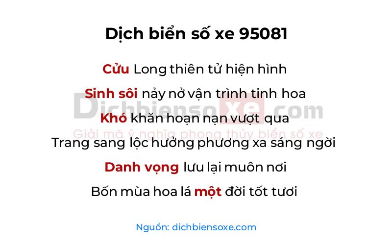 Dịch thơ biển số 95081