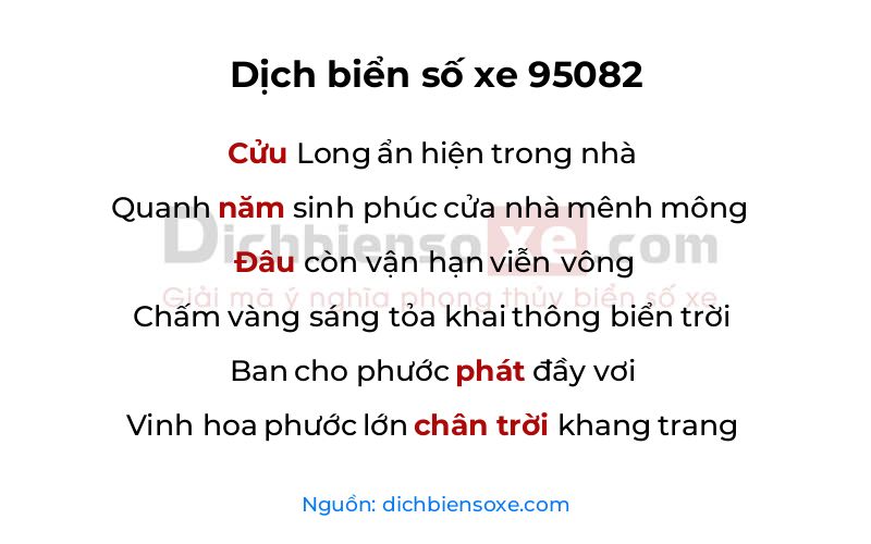 Dịch thơ biển số 95082
