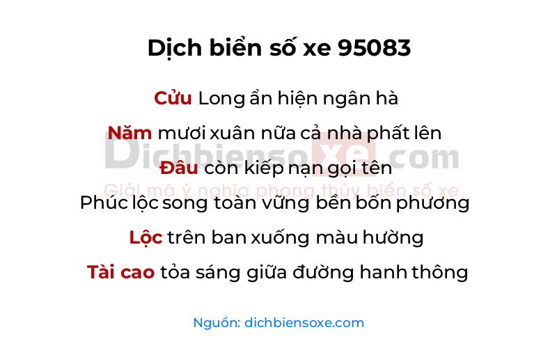 Dịch thơ biển số 95083
