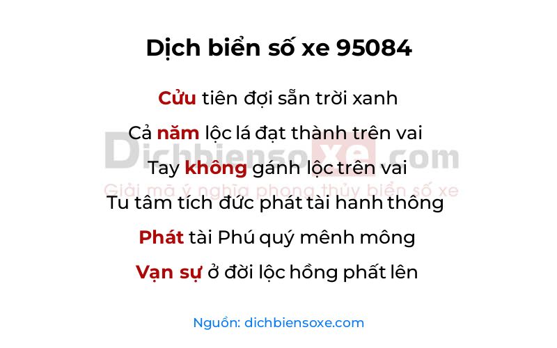 Dịch thơ biển số 95084