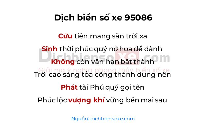 Dịch thơ biển số 95086