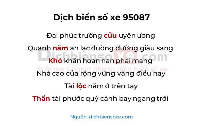 Dịch thơ biển số 95087