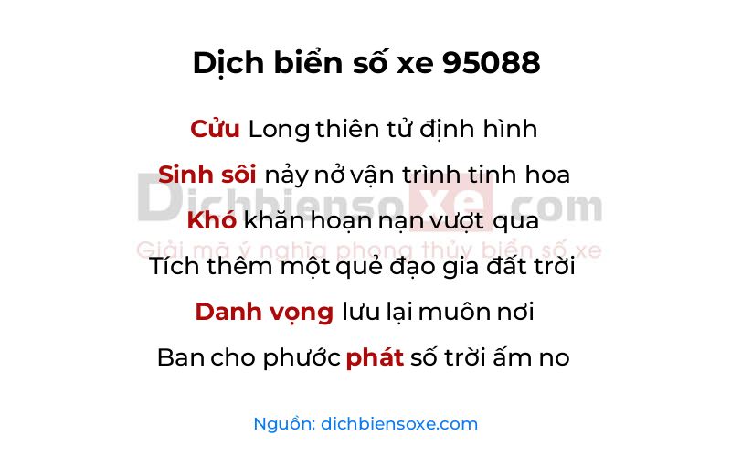 Dịch thơ biển số 95088