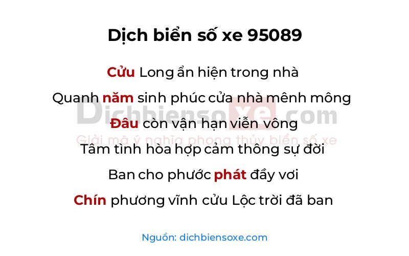 Dịch thơ biển số 95089