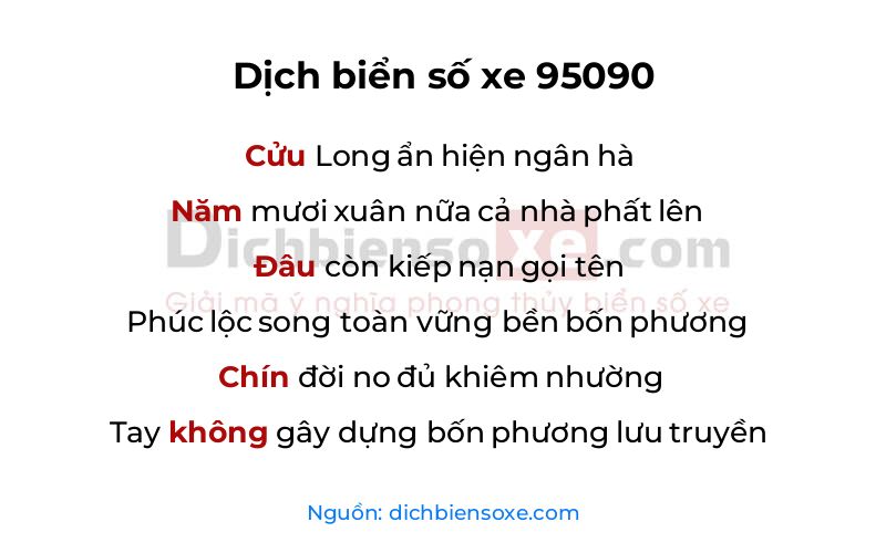 Dịch thơ biển số 95090
