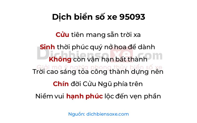 Dịch thơ biển số 95093