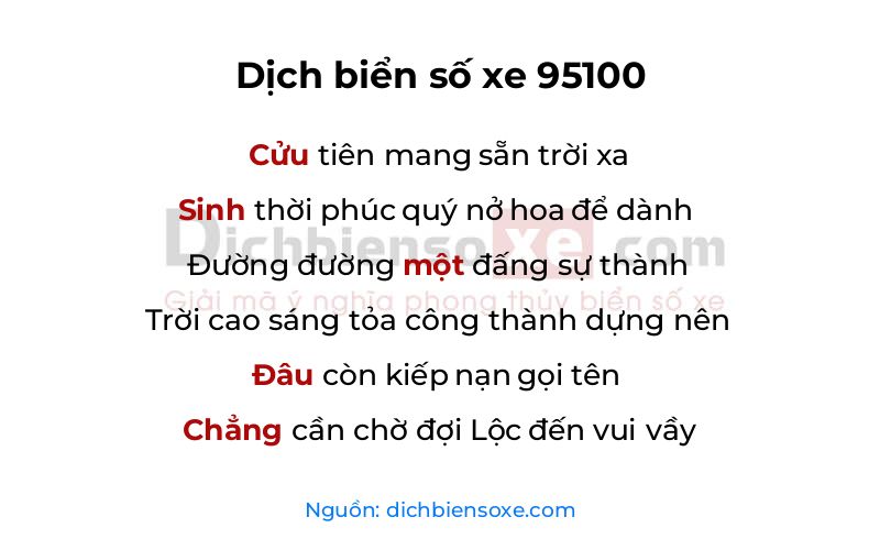 Dịch thơ biển số 95100
