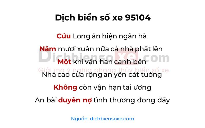 Dịch thơ biển số 95104