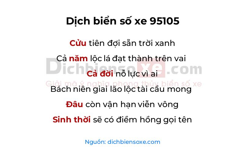 Dịch thơ biển số 95105