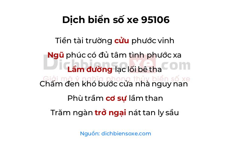Dịch thơ biển số 95106