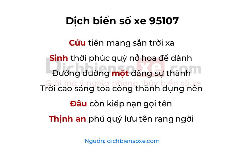 Dịch thơ biển số 95107