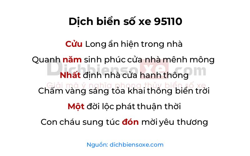 Dịch thơ biển số 95110