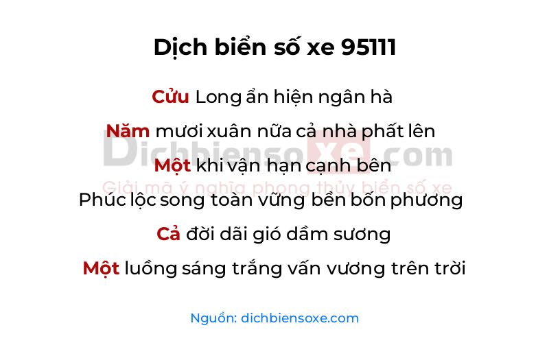 Dịch thơ biển số 95111