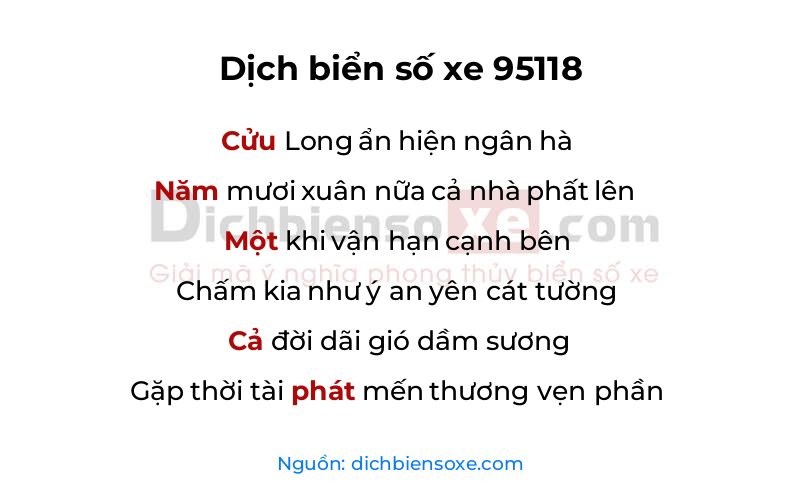 Dịch thơ biển số 95118