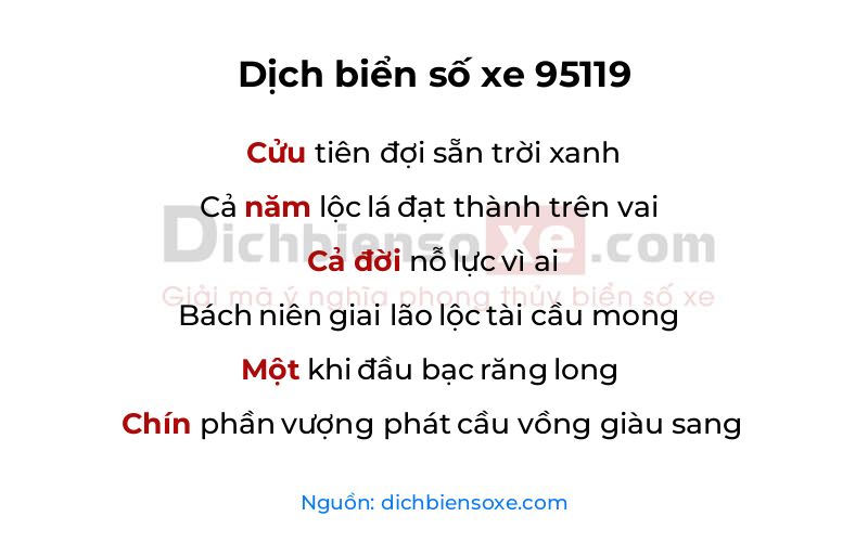 Dịch thơ biển số 95119