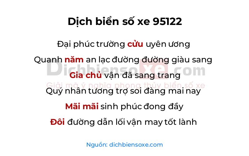 Dịch thơ biển số 95122