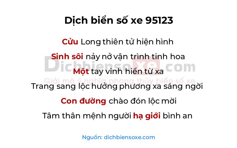 Dịch thơ biển số 95123