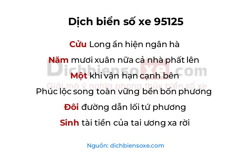 Dịch thơ biển số 95125