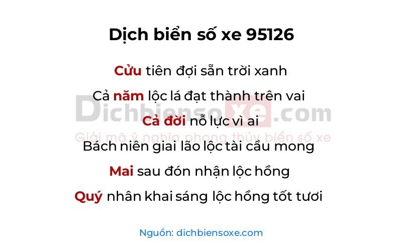 Dịch thơ biển số 95126