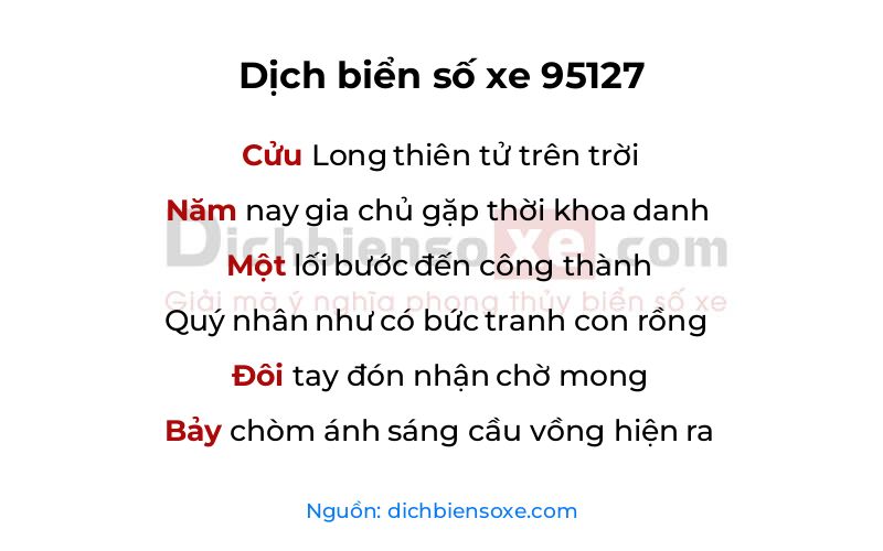Dịch thơ biển số 95127