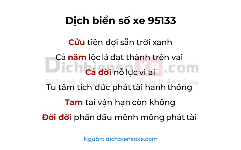 Dịch thơ biển số 95133