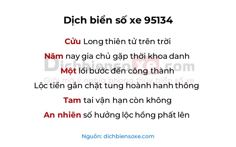 Dịch thơ biển số 95134