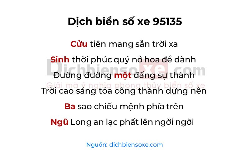 Dịch thơ biển số 95135