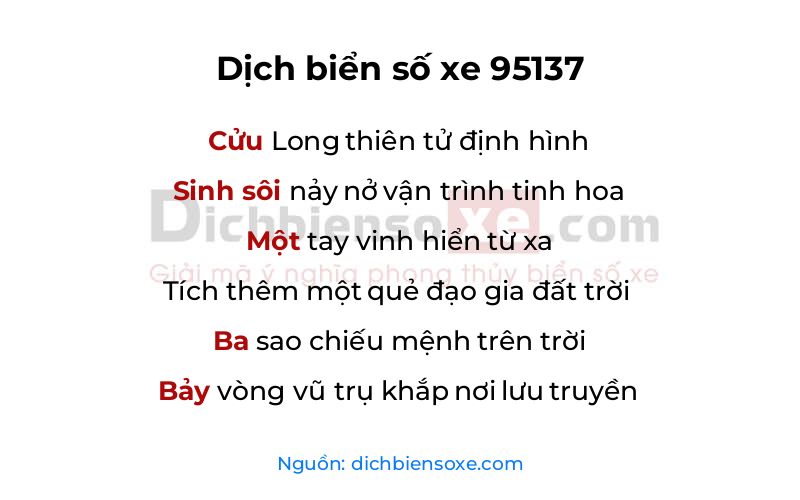 Dịch thơ biển số 95137