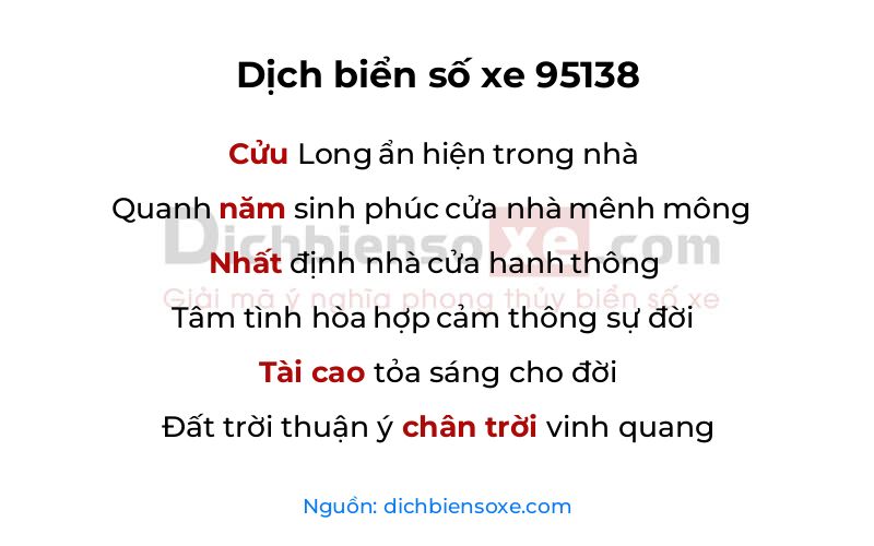 Dịch thơ biển số 95138