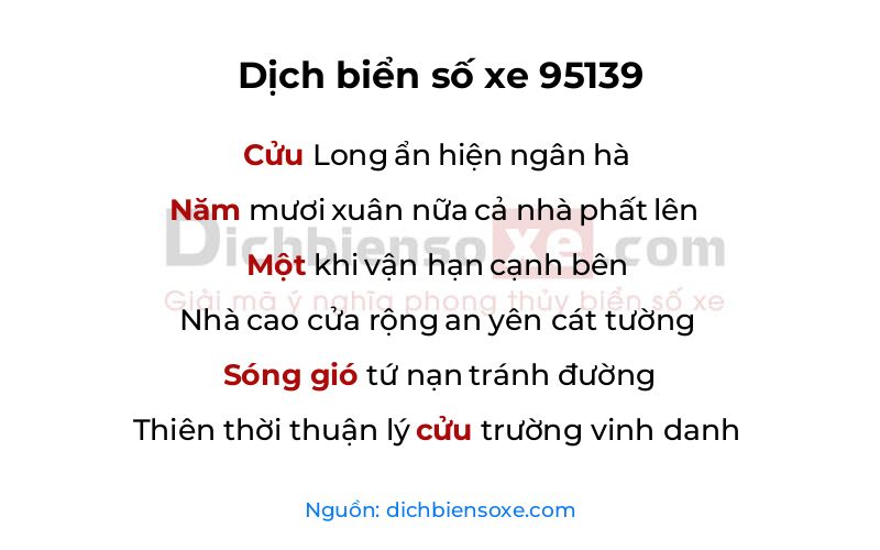 Dịch thơ biển số 95139