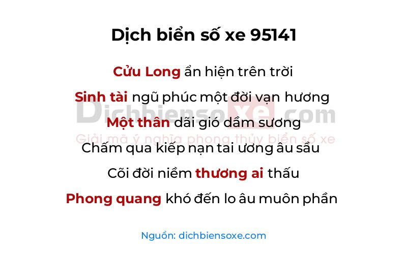Dịch thơ biển số 95141