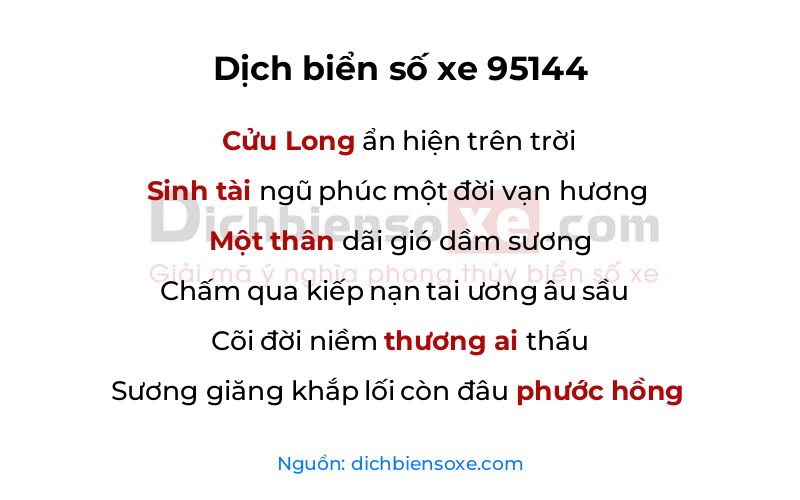 Dịch thơ biển số 95144