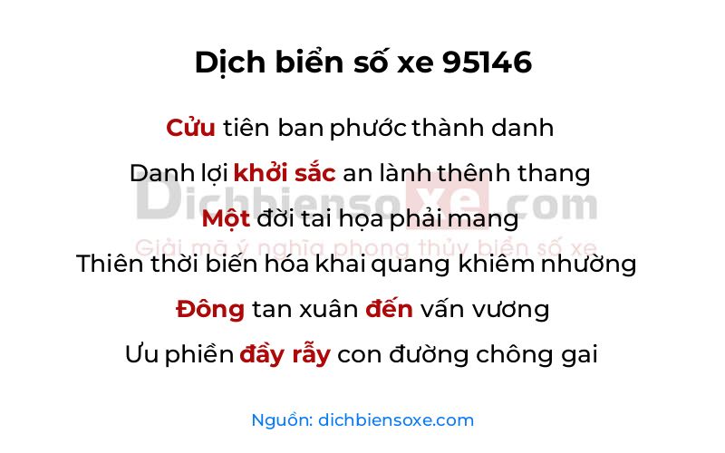 Dịch thơ biển số 95146