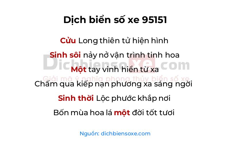 Dịch thơ biển số 95151