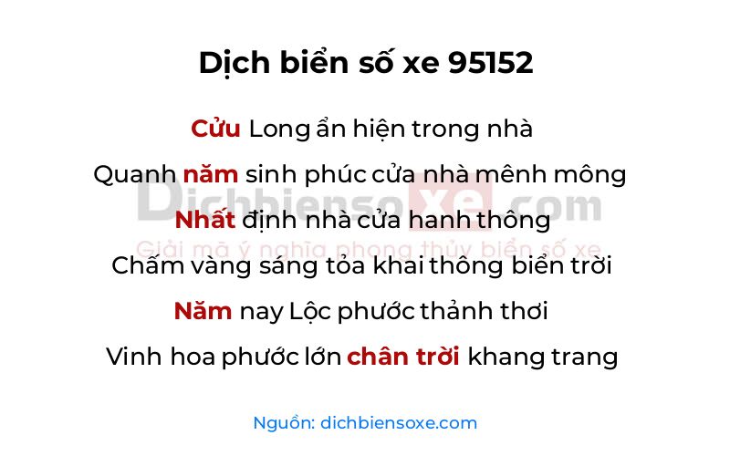 Dịch thơ biển số 95152