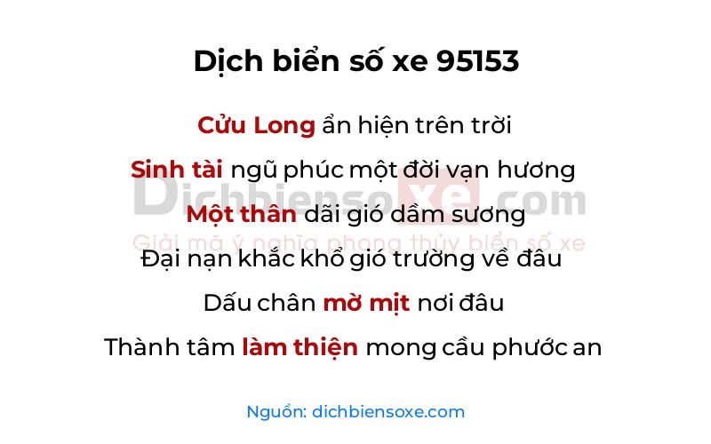 Dịch thơ biển số 95153