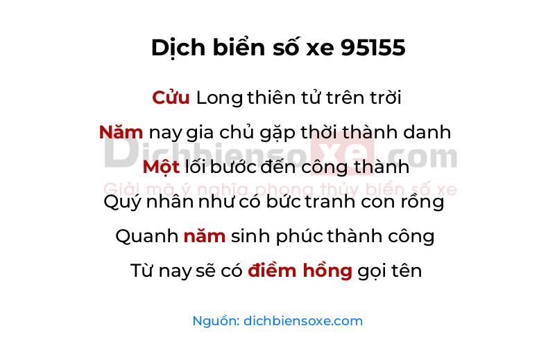 Dịch thơ biển số 95155