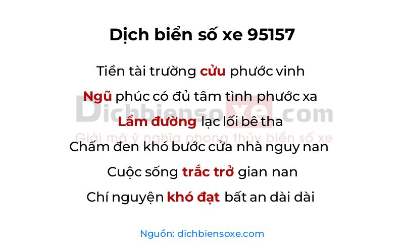 Dịch thơ biển số 95157