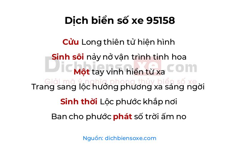 Dịch thơ biển số 95158