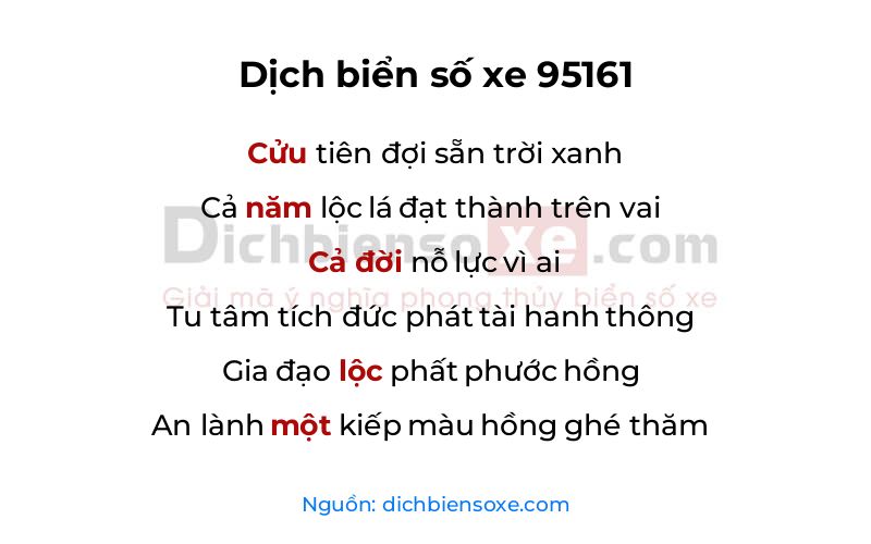 Dịch thơ biển số 95161
